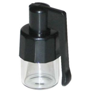 Small Clear glass snuff vial with spoon