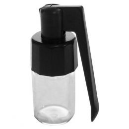 Medium Clear glass snuff vial with spoon